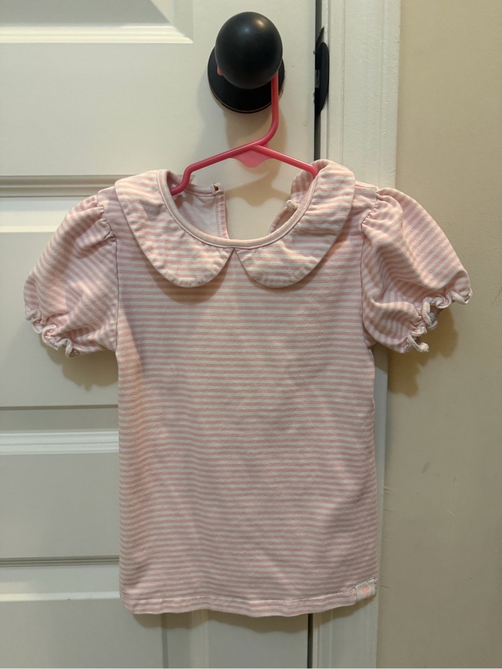 SweetHoney Pink & White Striped Peter Pan Collar Tee